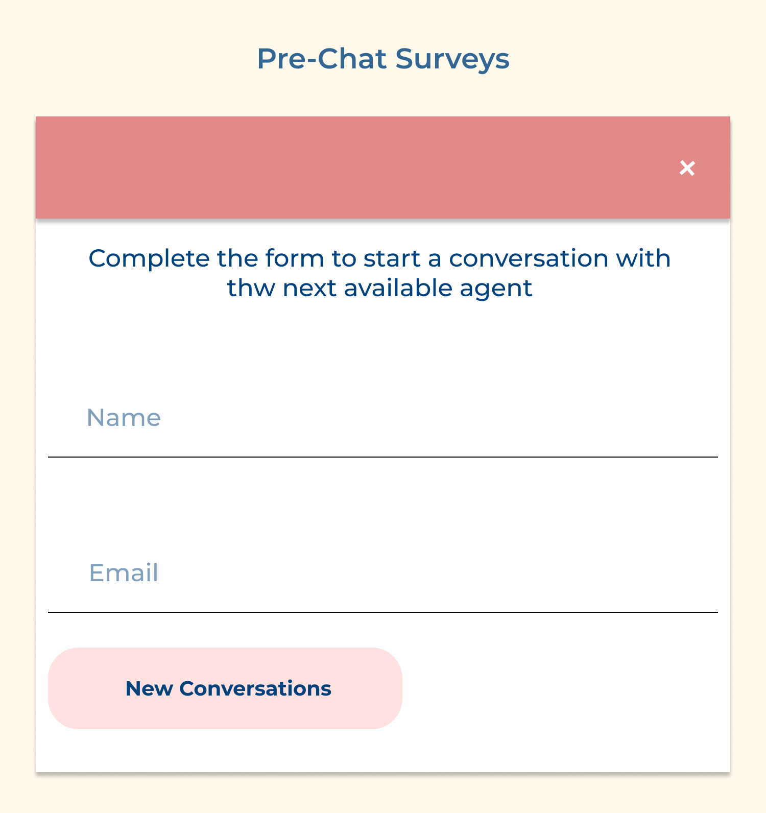 Pre-chat surveys