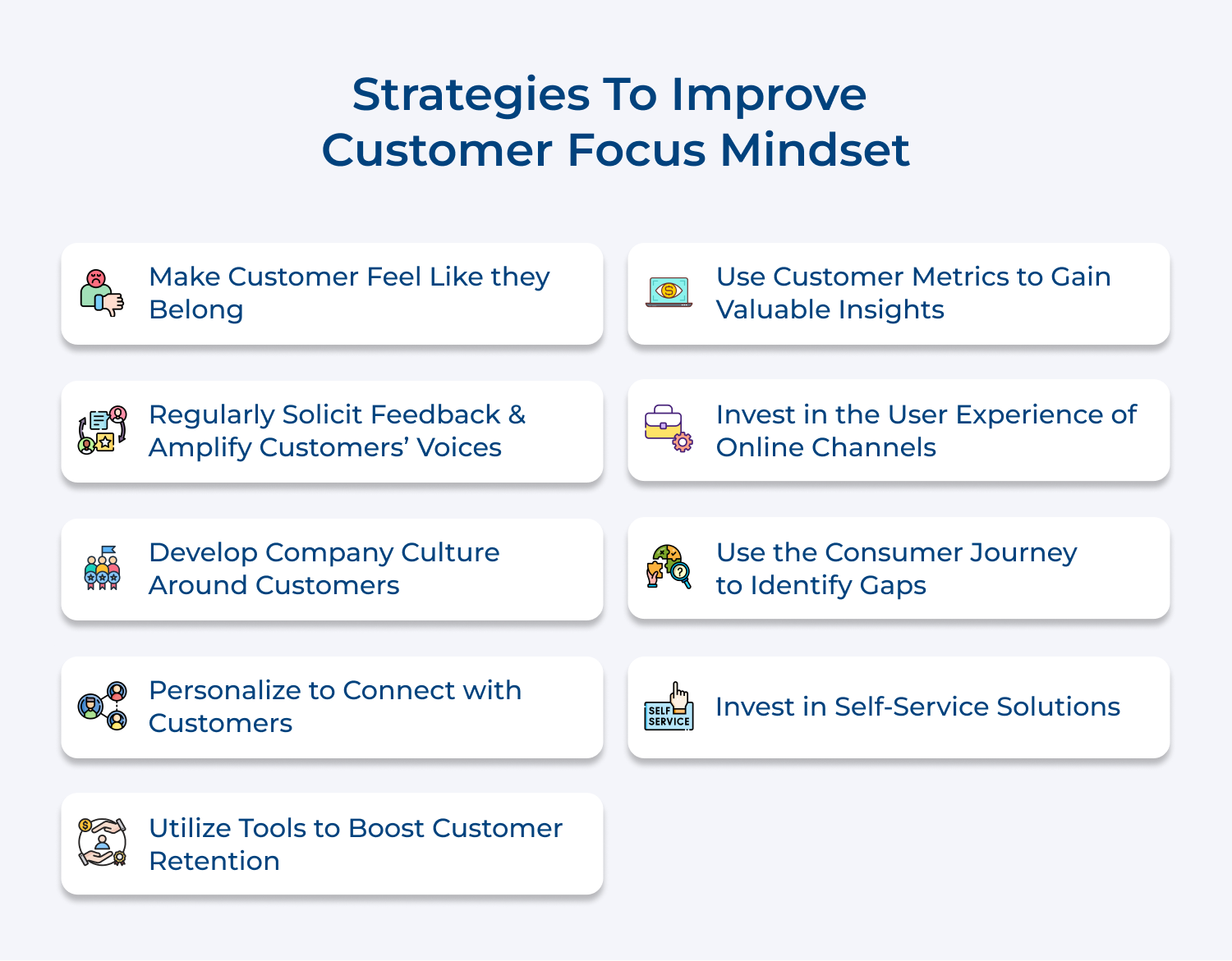 Strategies to improve customer focus mindset
