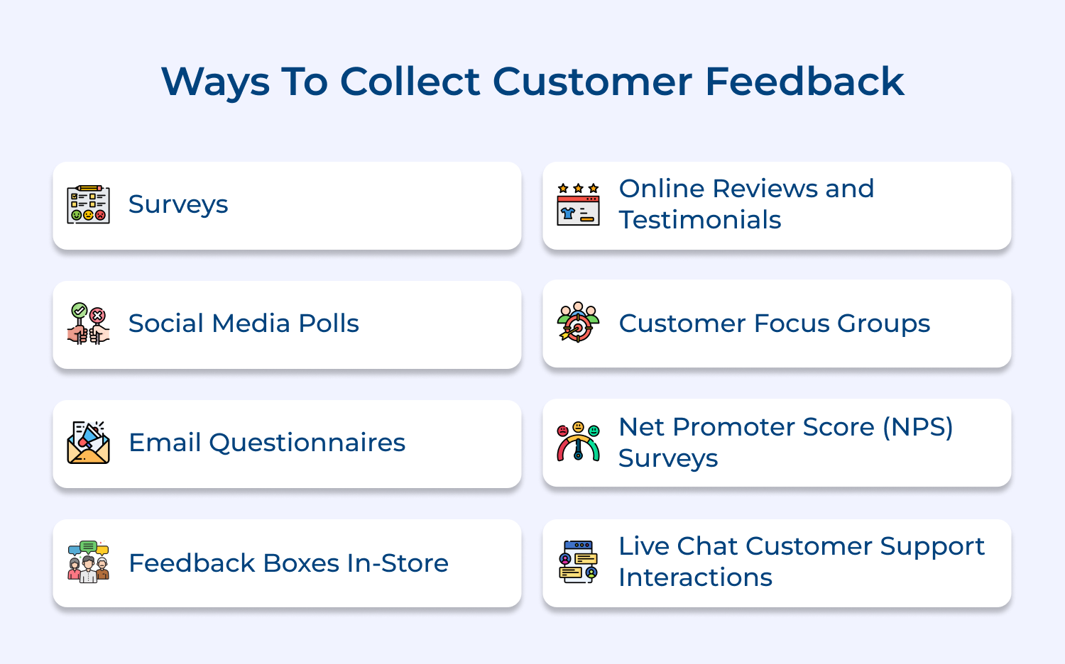 Ways to collect customer feedback