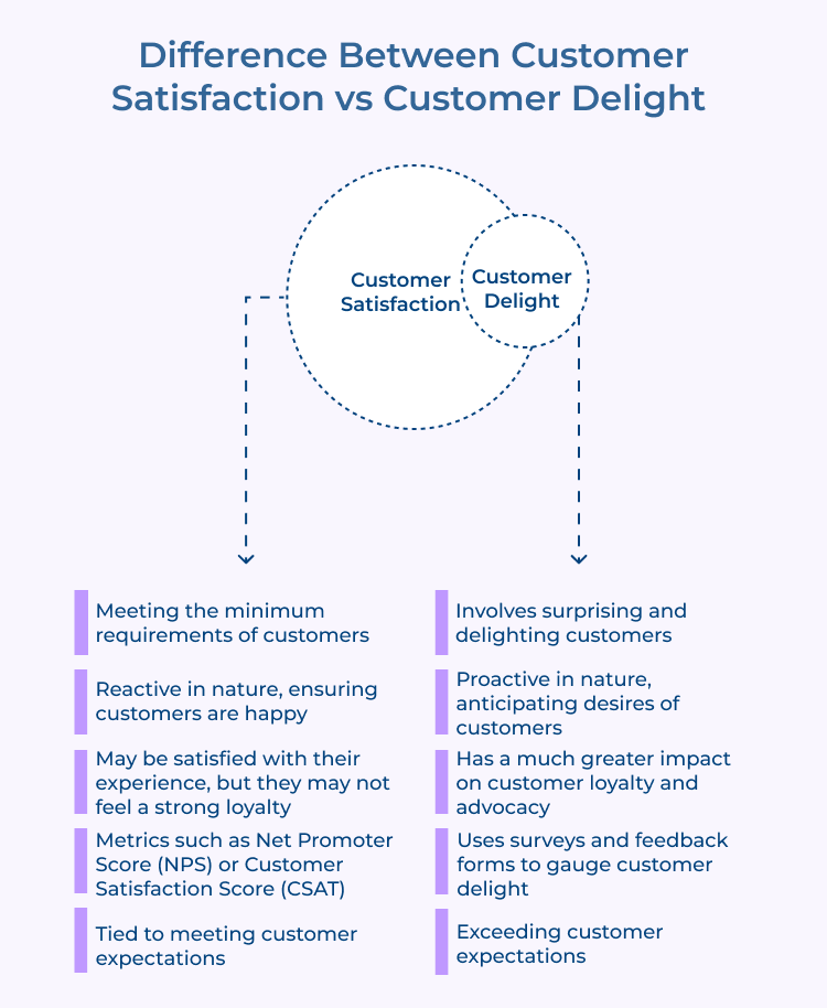 Customer Satisfaction vs Customer Delight Difference 