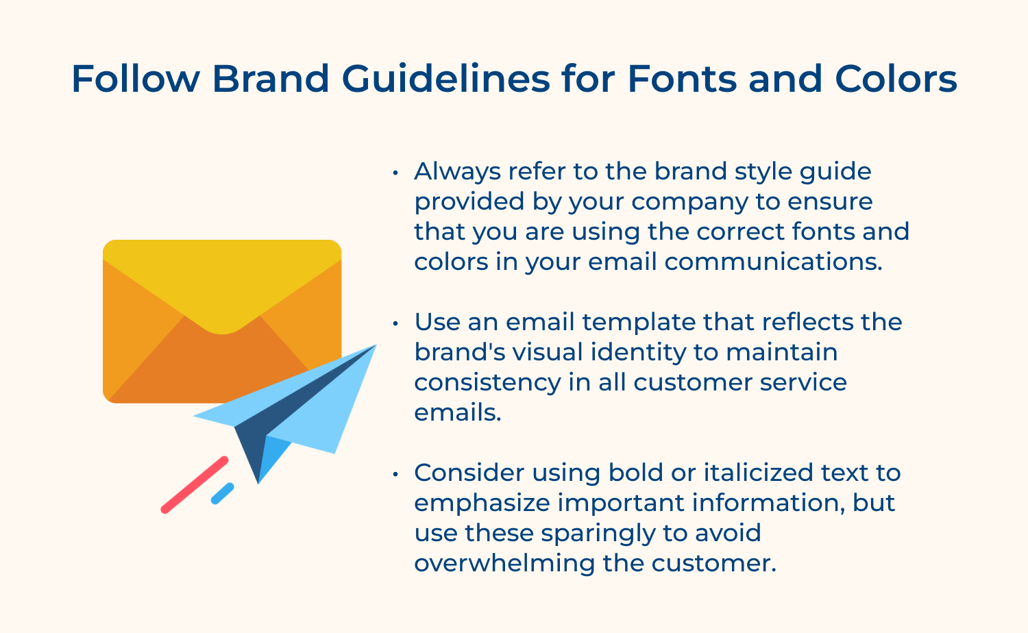 Follow brand guidelines for fonts and colors