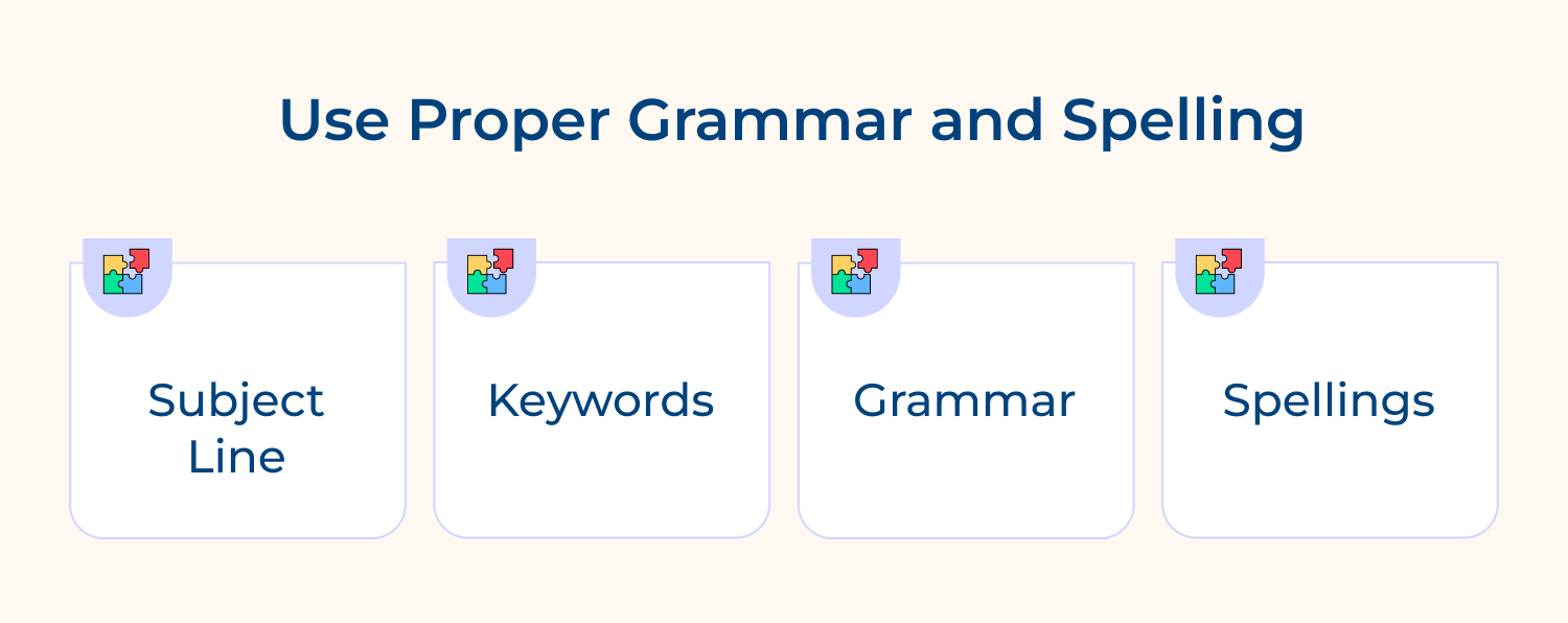 Use proper grammar and spelling