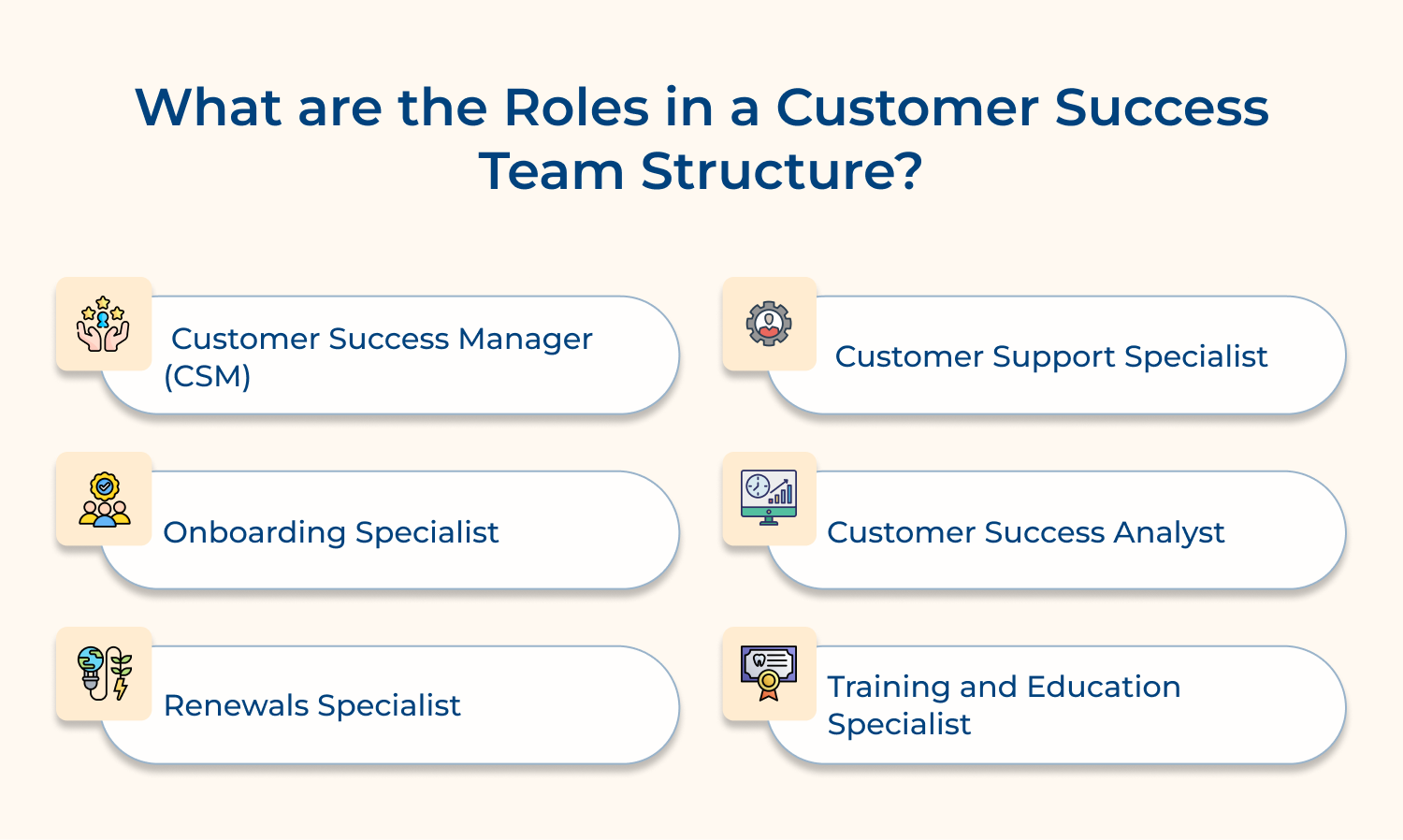 What are the roles in a customer success team structure