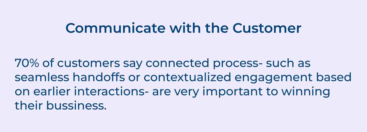 Communicate with the customer