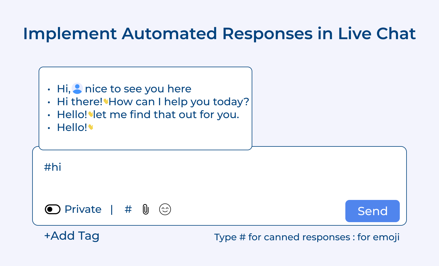 Implement automated responses in live chat