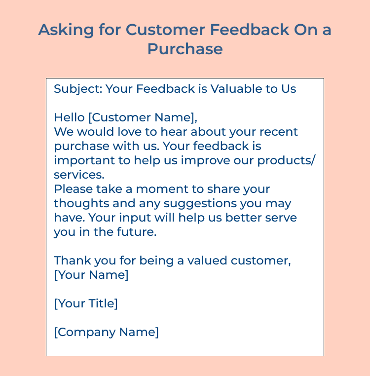 Asking for Customer Feedback On a Purchase