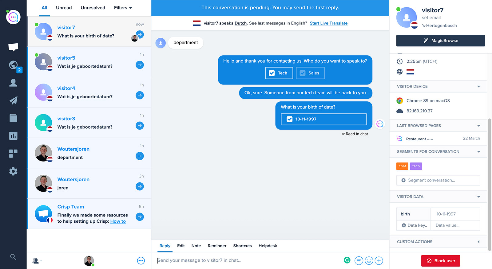 Crisp Live Chat Apps
