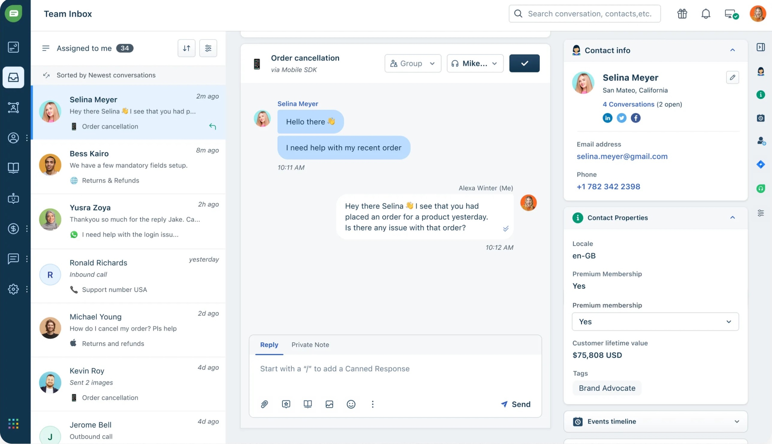 Freshchat Live Chat Dashboard