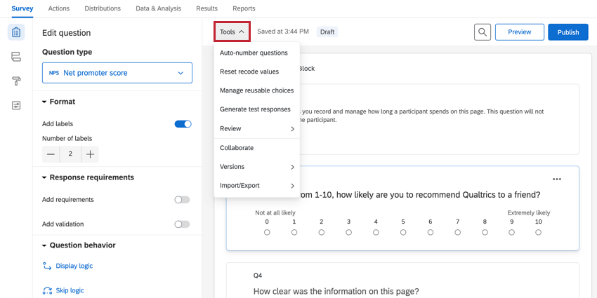 Qualtrics Satisfaction Survey Dashboard