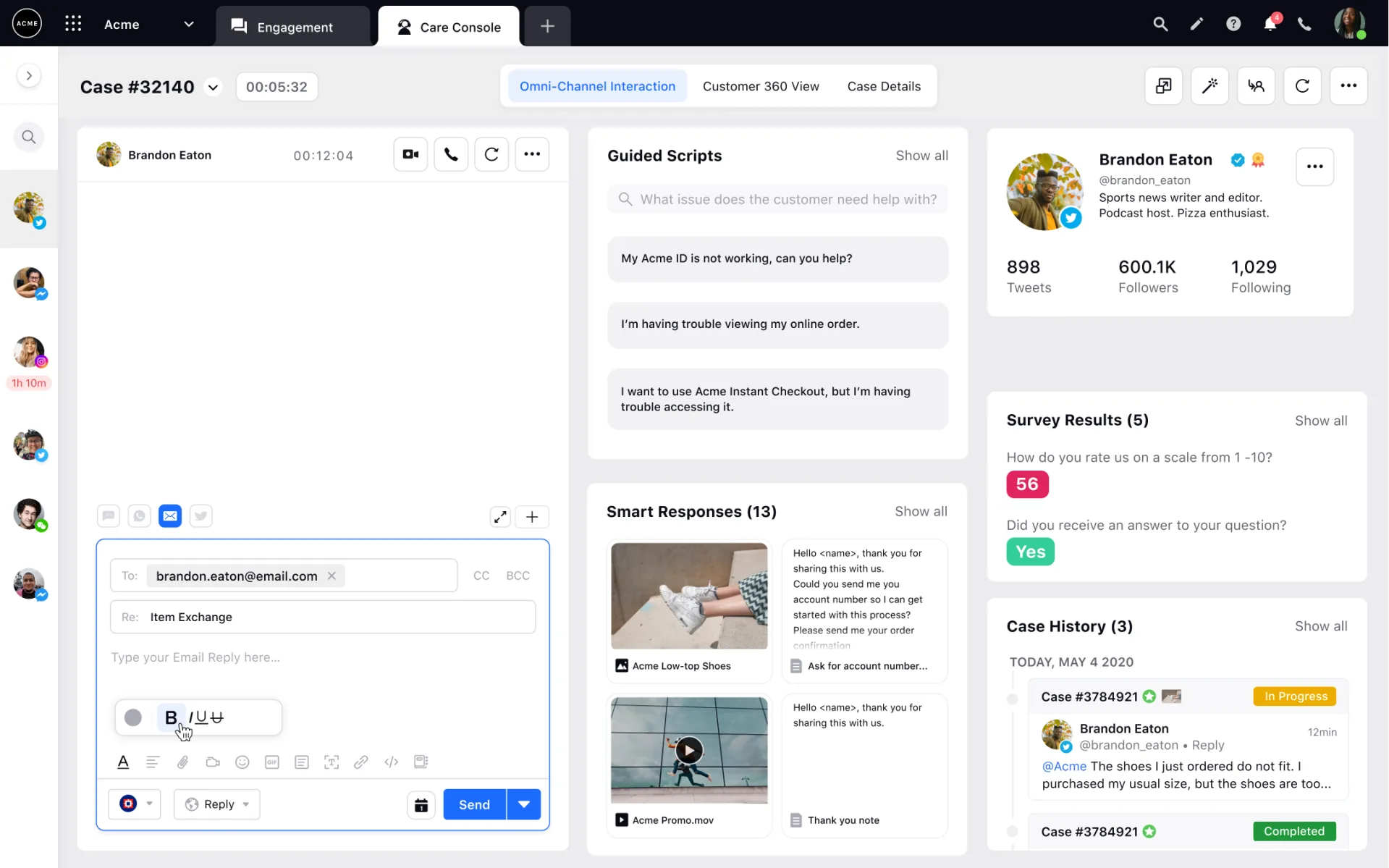 Sprinklr Customer Service Email Management Software
