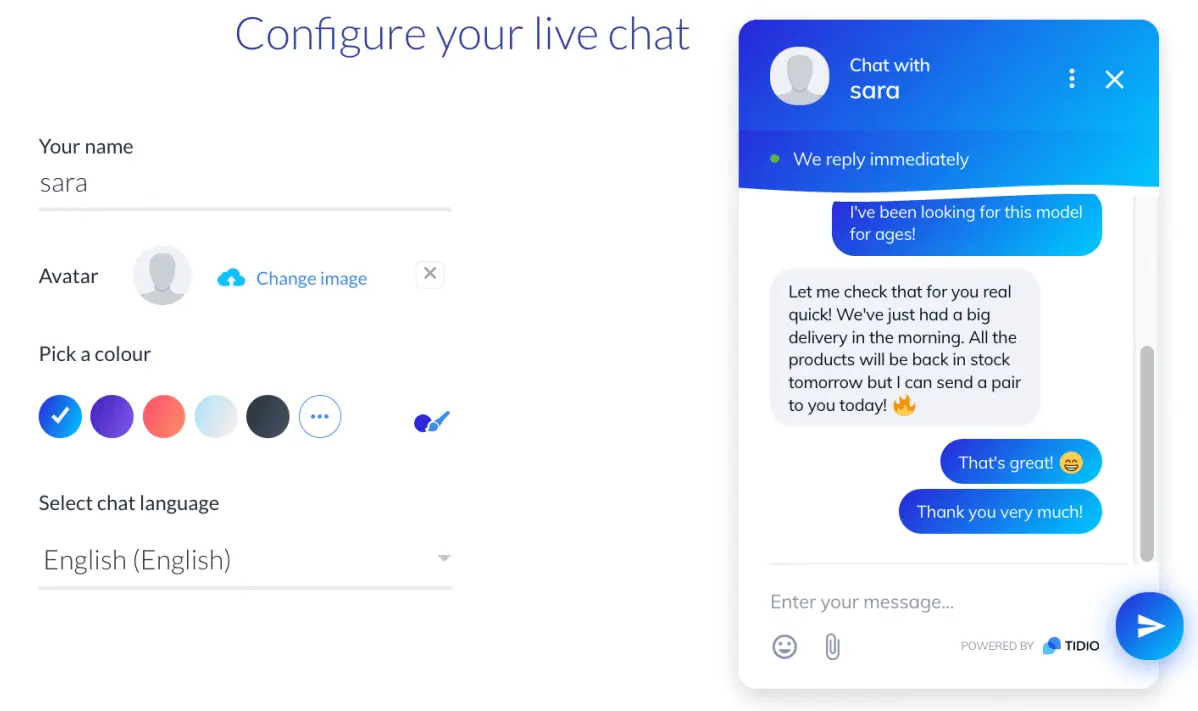 Tidio Live Chat Tools