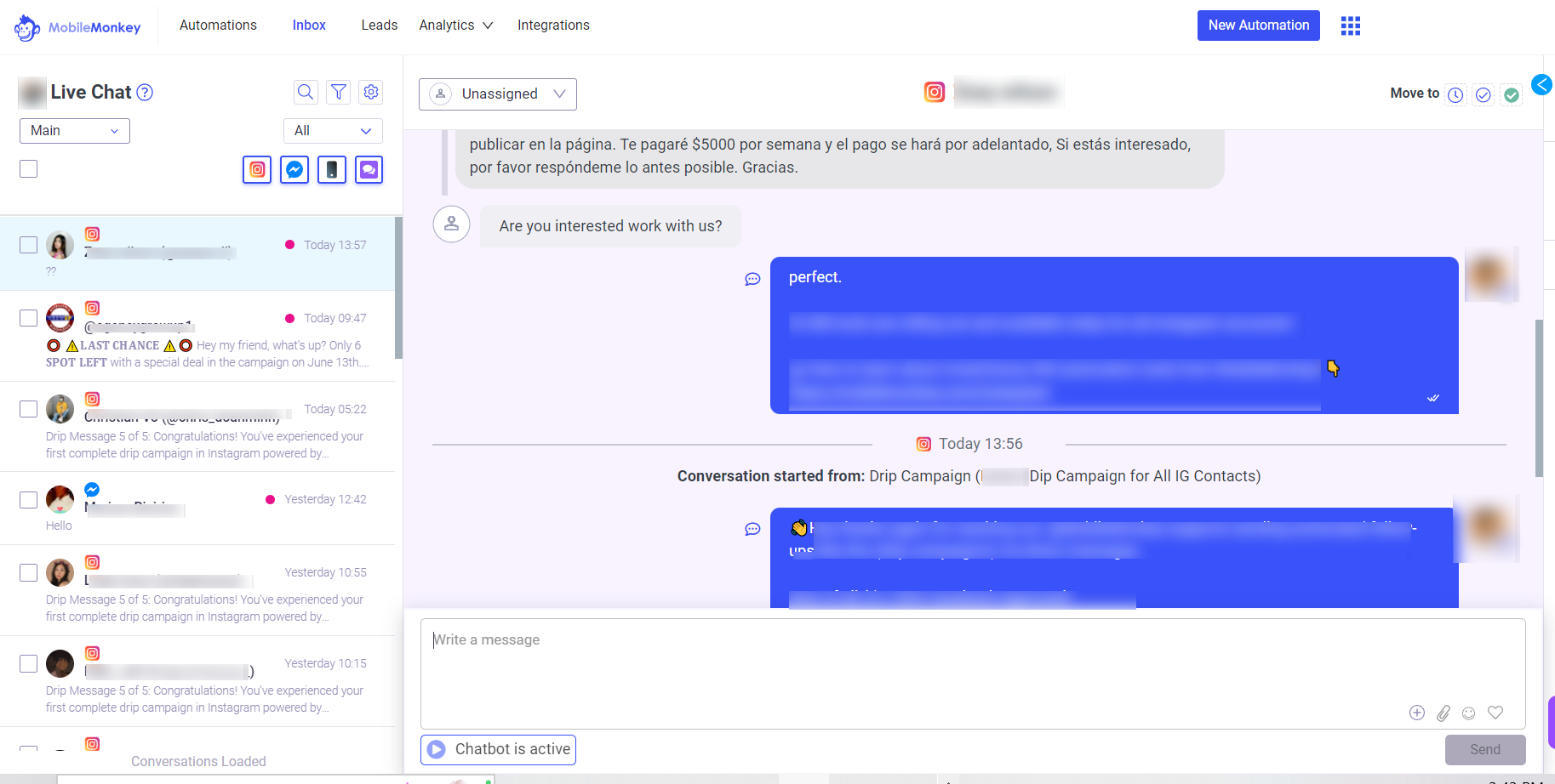 MobileMonkey Chatbot
