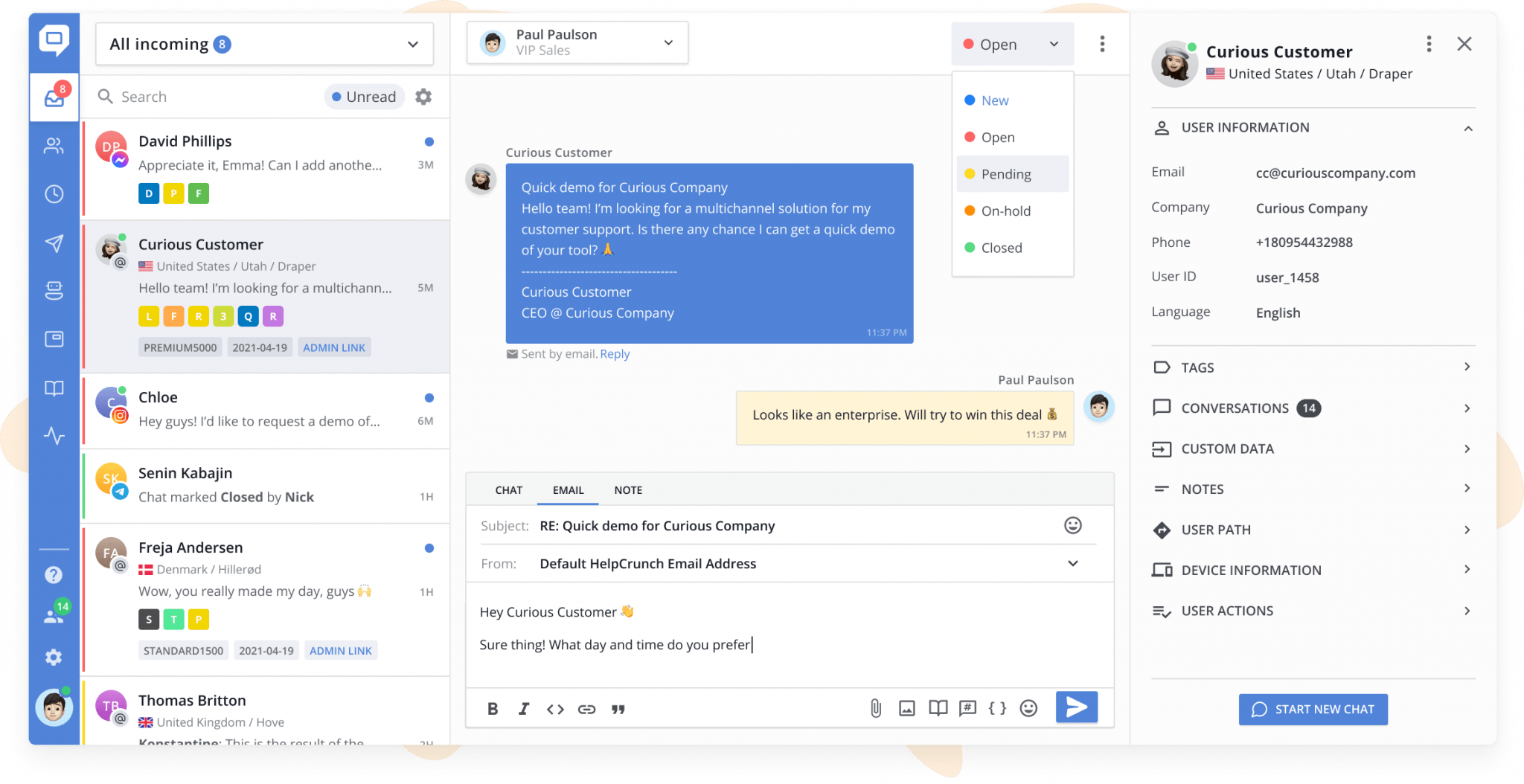 Helpcrunch Social Media Customer Service Software