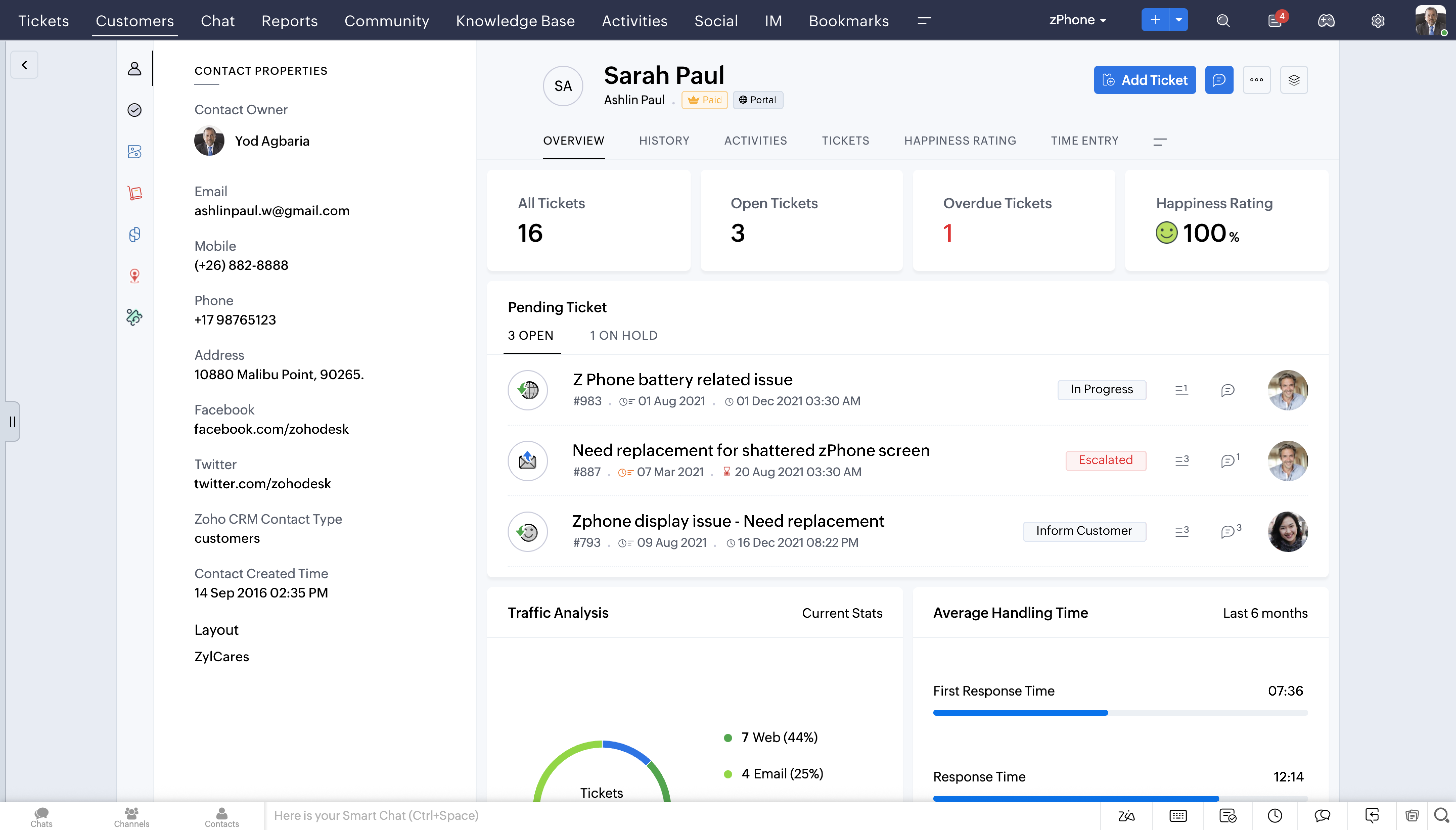 Zoho Desk Social Media Customer Service Software