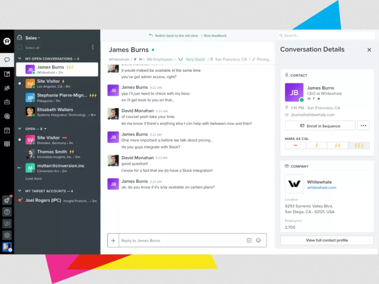 Drift Conversational Sales Software