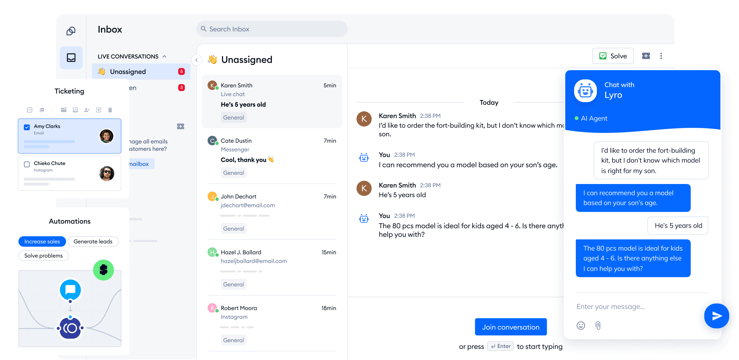 Tidio Conversational Sales Software
