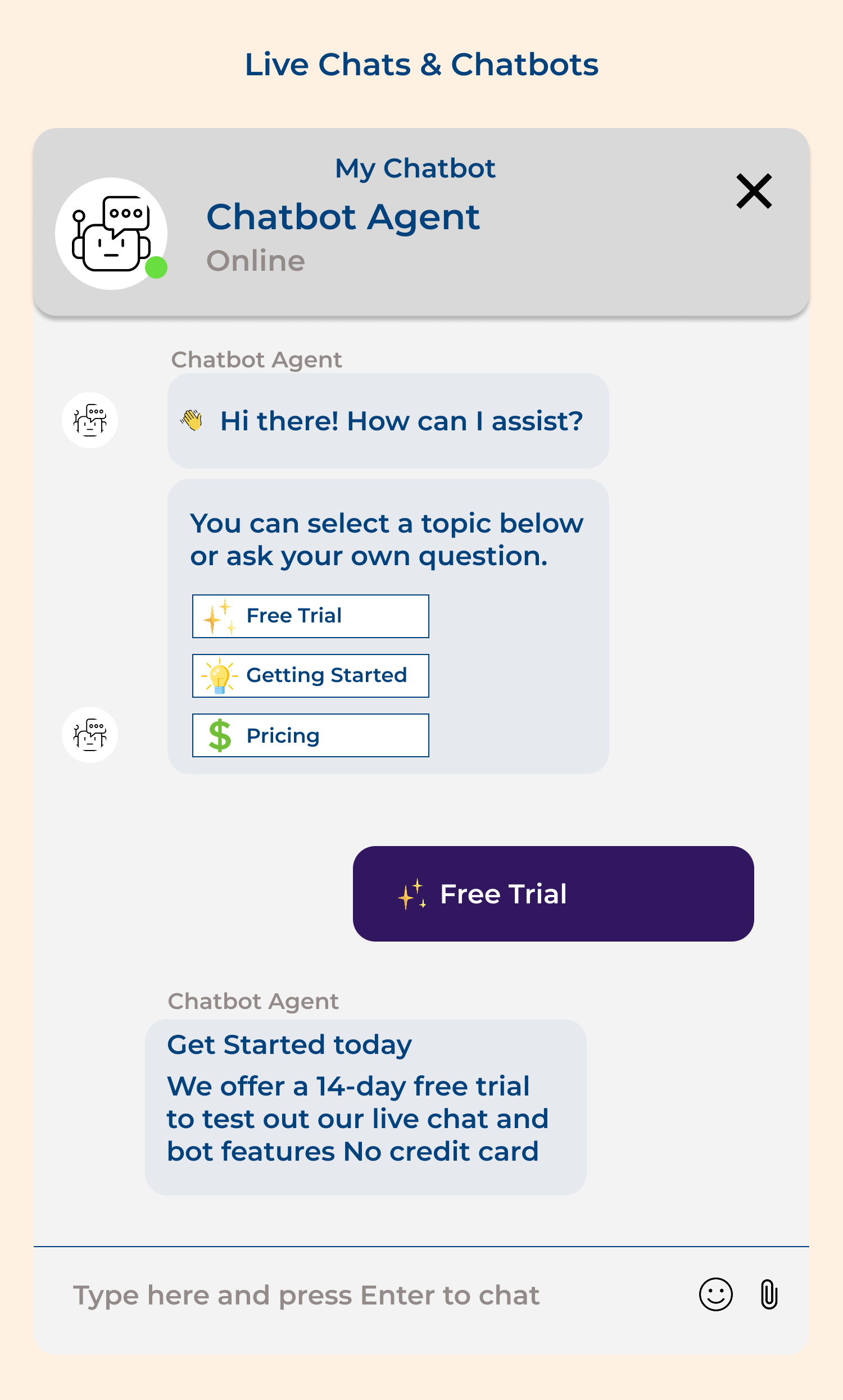 Live chats and chatbots
