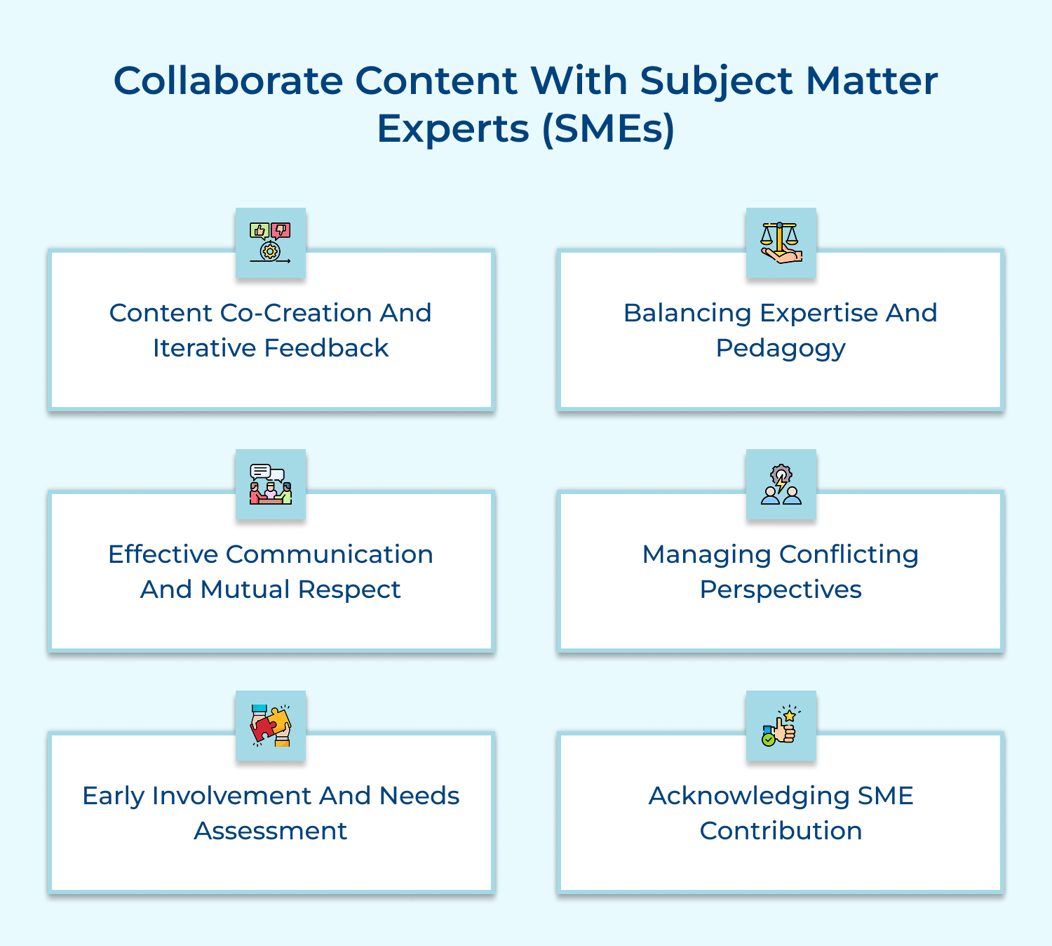 Collaborate content with subject matter experts (SMEs)