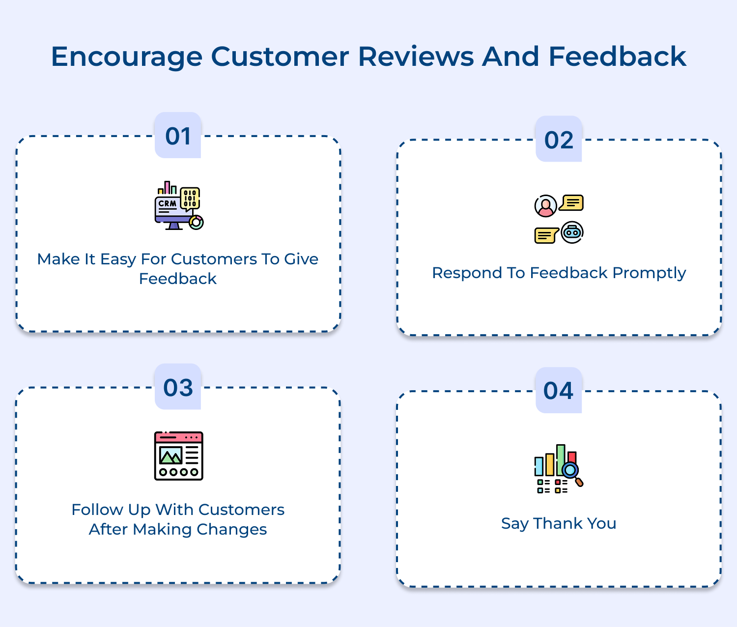 Encourage customer reviews and feedback