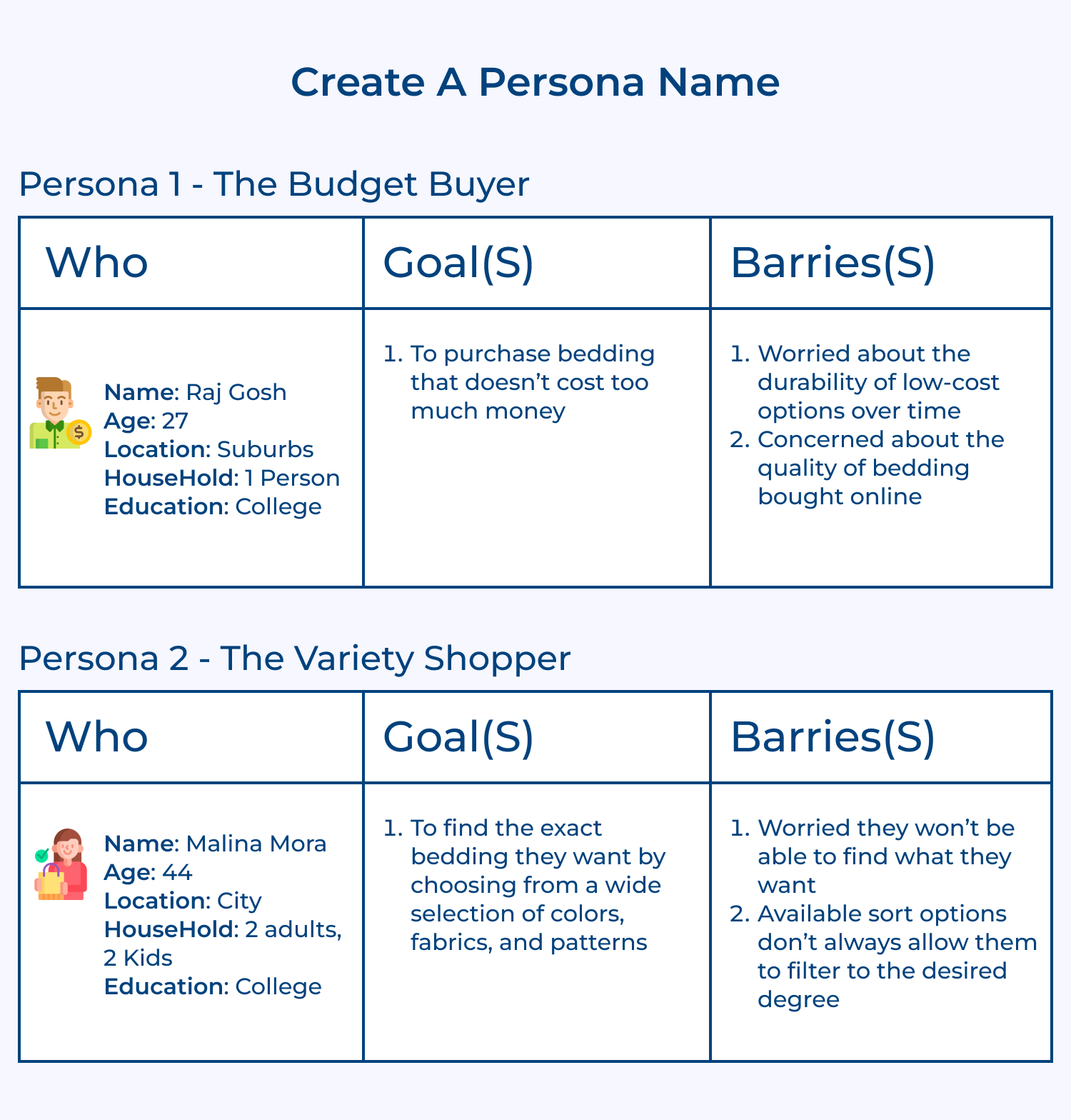 Create a persona name