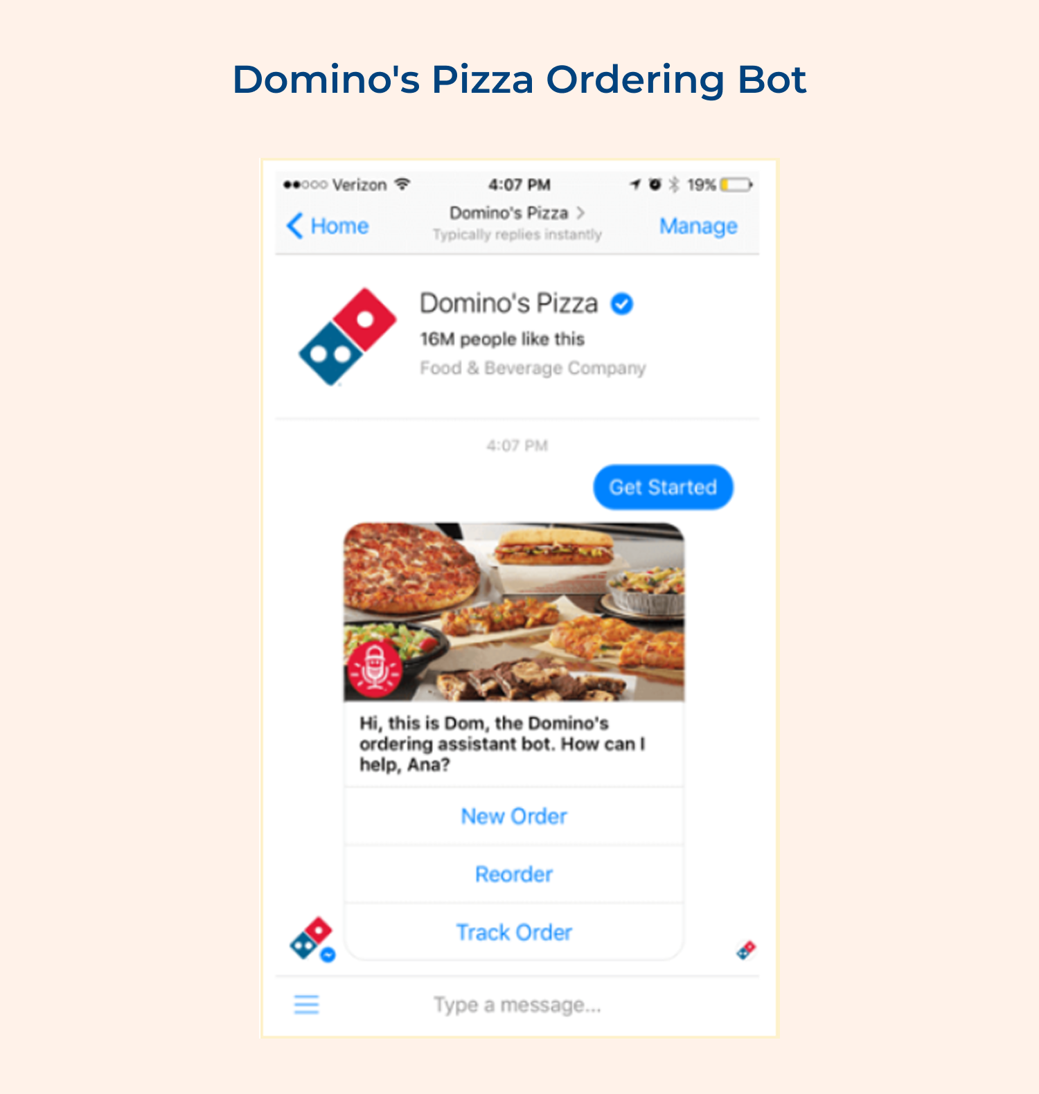 Domino's pizza ordering bot