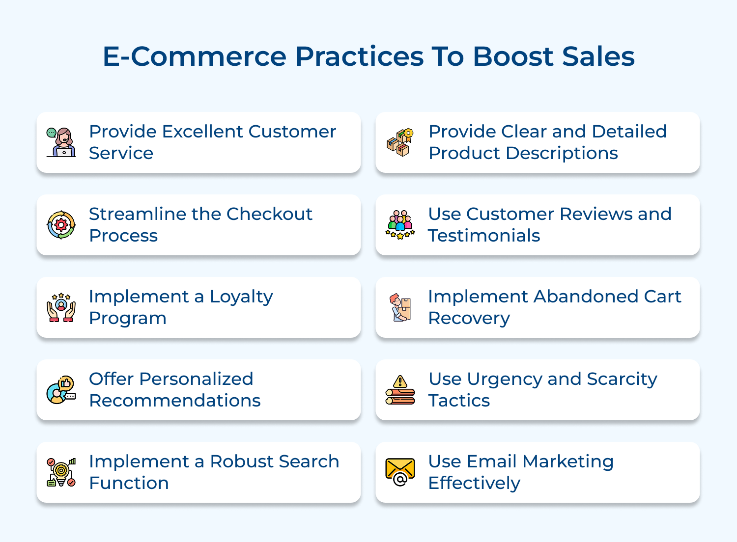 E-commerce practices to boost sales