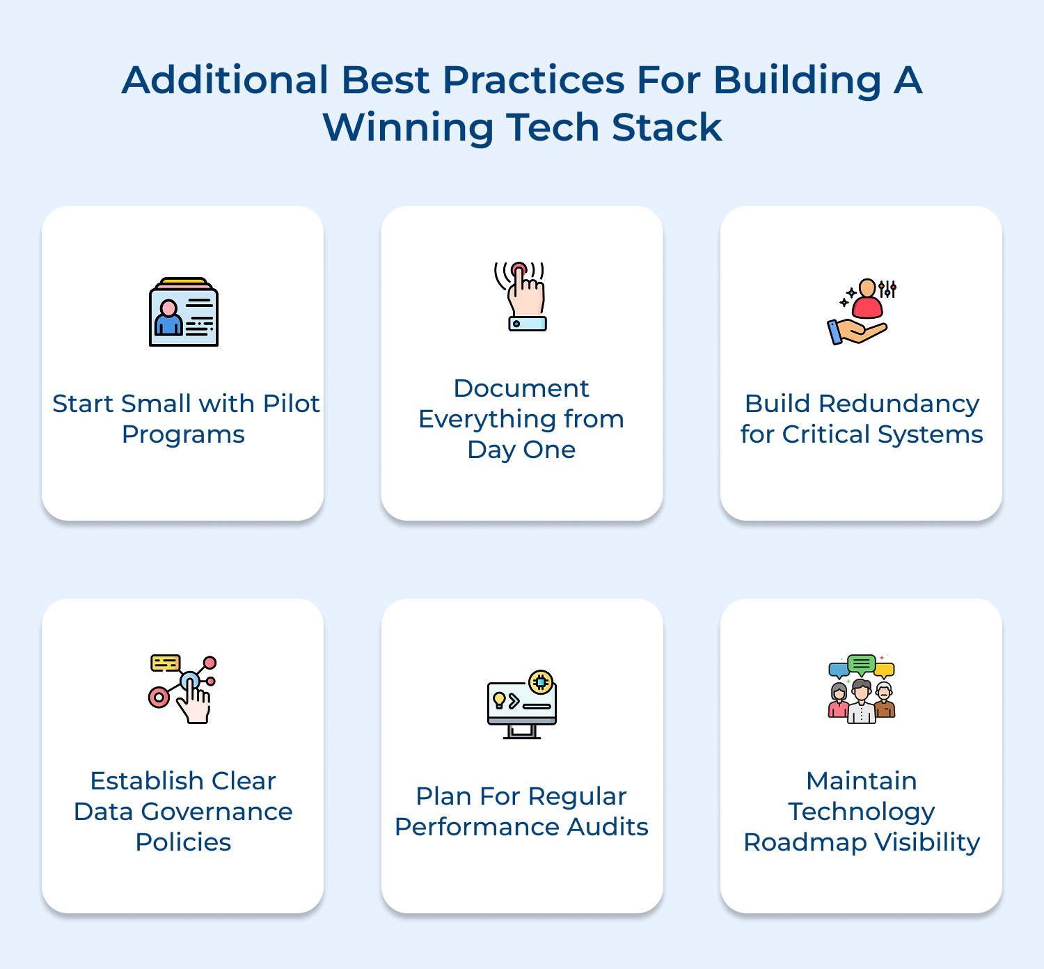 Additional best practices for building a winning tech stack