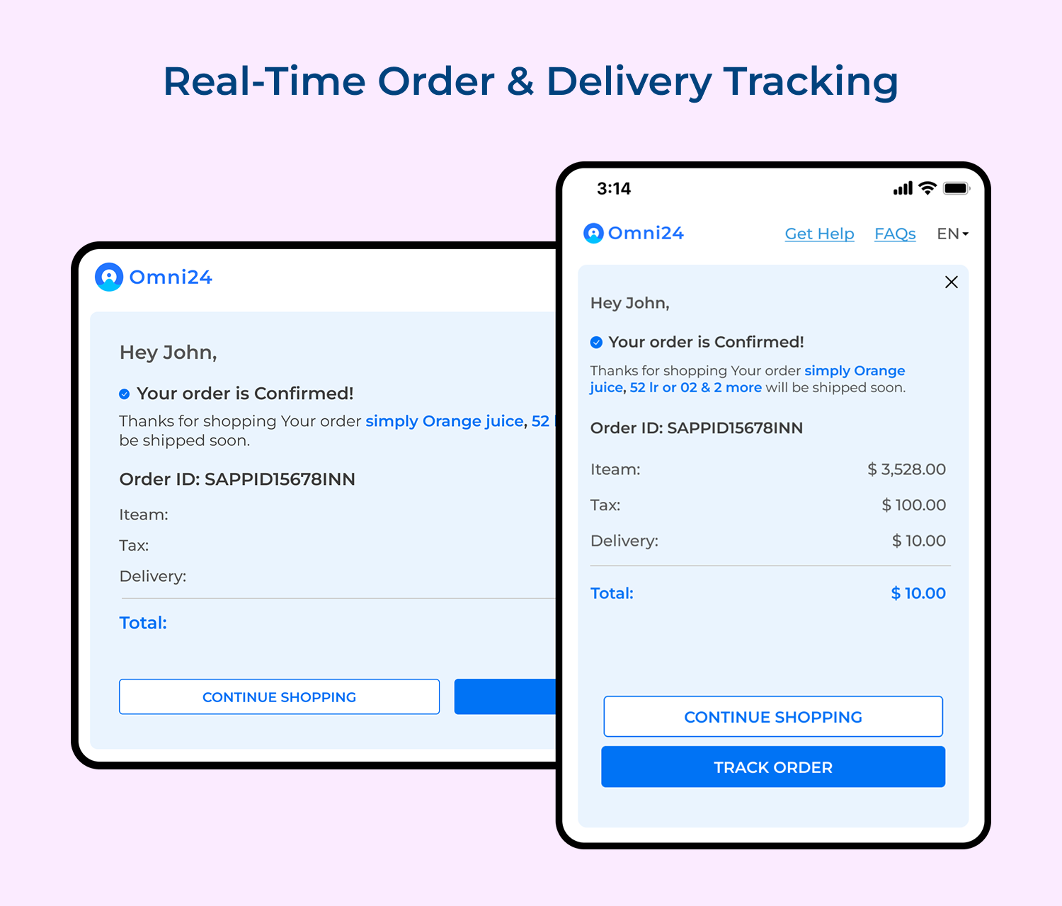 Real-time order & delivery tracking