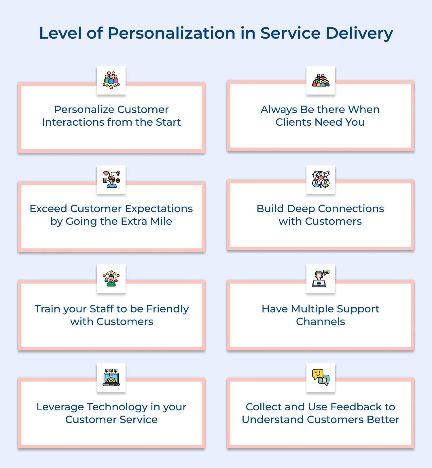 Level of personalization in service delivery